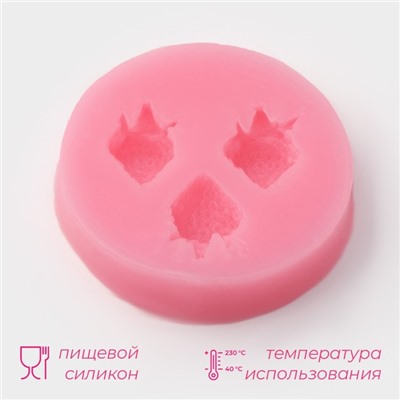 Молд Доляна «Клубника», силикон, 5.5×5.5 см, розовый