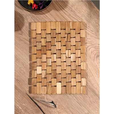 Коврик из тикового дерева, 30×20×0.7 см
