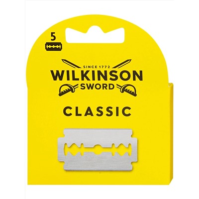 Лезвия для бритья классические двусторонние Wilkinson Sword Classic 5шт. (1X5шт. =5 лезвий) на блистере (Pillar Box.)