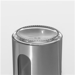 Солонка Доляна «Стиль», 130 мл, 5×8 см, стекло, серебристая