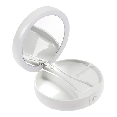 Зеркало Luazon KZ-09, подсветка, настольное, 30 × 16 × 16 см, увеличение х 10, USB, белое