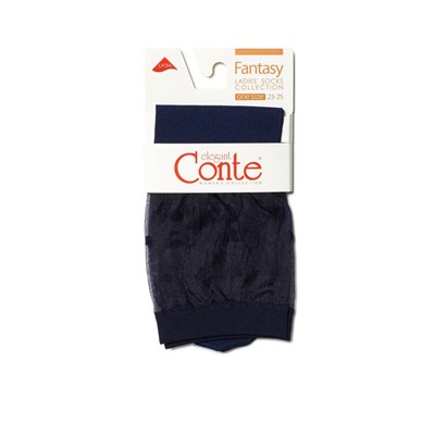 Полиамидные CONTE FANTASY Удлиненные носки с прозрачным верхом в горошек