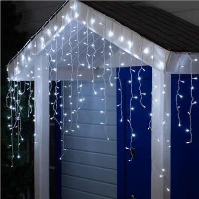 УЦЕНКА Гирлянда «Бахрома», 3×0.9 м, IP44, УМС, белая нить, 232 LED, свечение белое, 220 В