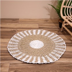 Ковёр на пол круглый натуральный плетёный «Эко», из водорослей, 80 см