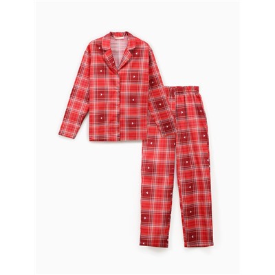 Пижама женская (рубашка, брюки) KAFTAN Red, размер 48-50