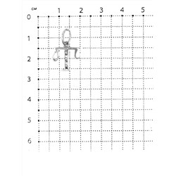 Подвеска-буква из серебра с фианитами родированная - Г 925 пробы б-0010р