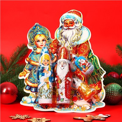 Набор фигурного шоколада «Дед Мороз, Снегурочка, Колокольчик», 110 г