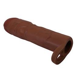 Коричневая насадка на пенис Gerd - 19,5 см.