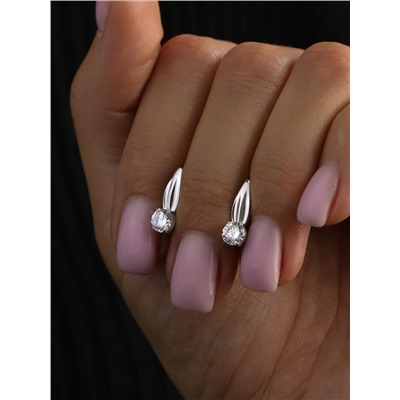 Серьги из серебра с фианитами родированные 925 пробы S2180111010р