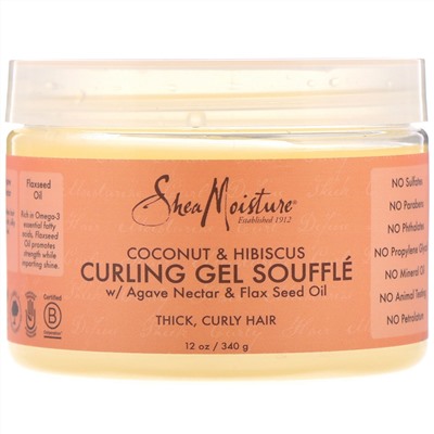 SheaMoisture, гель-суфле для вьющихся волос с кокосом и гибискусом, 340 г (12 унций)