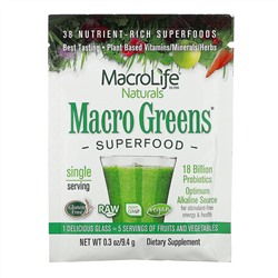 Macrolife Naturals, Macro Greens, Superfood, 9.4 g