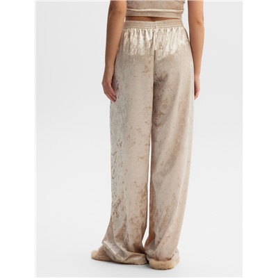 Брюки домашние женские KAFTAN Velvet, размер 44-46, бежевые