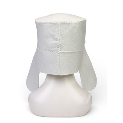 Шапка для бани и сауны «Ушанка», полиэфир, белая