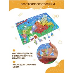 Пазл деревянный «Карта России», 73 детали
