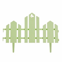 Ограждение декоративное, 25×170 см, 5 секций, пластик, салатовое, «Чудный сад»