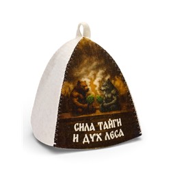 Шапка для бани и сауны «Сила тайги и дух леса», полиэфир, шерсть