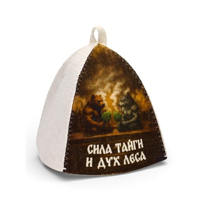Шапка для бани и сауны «Сила тайги и дух леса», полиэфир, шерсть