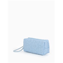 Косметичка женская «Цветочек», ручка из бусин, голубая