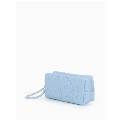 Косметичка женская «Цветочек», ручка из бусин, голубая