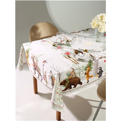 УЦЕНКА Набор столовый "Новогоднее чудо" скат.150х220см +/-3см с ВГМО, салф.40х40см-12 шт, 100%хл 105