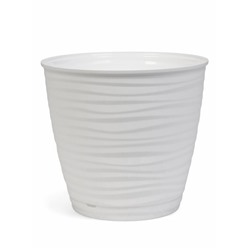 Горшок для цветов с поддоном Saffron, 9.1 л, d=26.7 см, h=24.5 см, пластиковый, белый