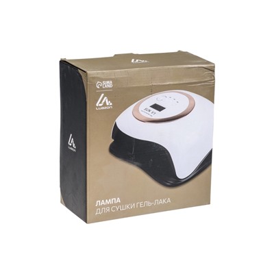 УЦЕНКА Лампа для гель Luazon LUF-12, UV/LED, 168 Вт, 42 диода, таймер 10/30/60/99 с, бело-золотая