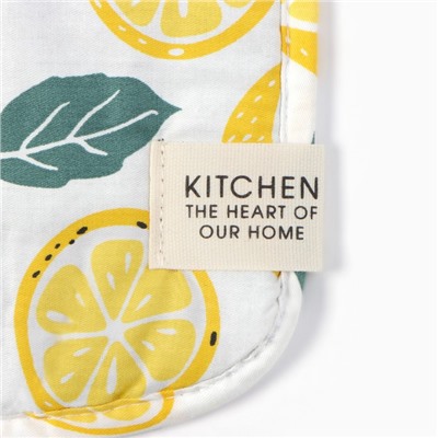 Набор кухонный Этель «Лимонад»: варежка 20×28 см, прихватка 19×19 см, хлопок