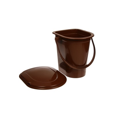 Ведро - туалет, h=39 см, 17 л, съёмный стульчак, коричневое