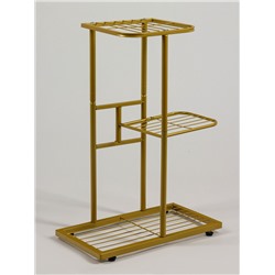 Подставка для цветов Greengo, 3 полки, 43×22×57 см, напольная, металл, цвет золотой