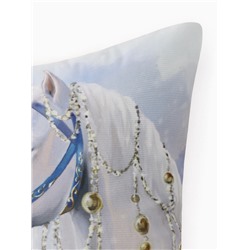 Подушка декоративная новогодняя «Этель» Silver Hoof, 40×40 см, велюр