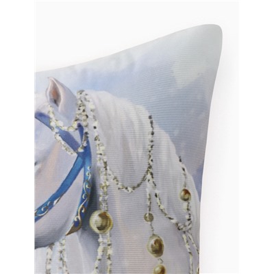 Подушка декоративная новогодняя «Этель» Silver Hoof, 40×40 см, велюр