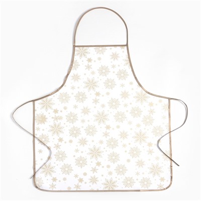 Фартук Доляна Снежинки золотые 70×80 см, 100% п/э