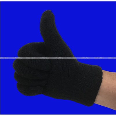 Перчатки мужские зимние толстые двойные ЧЕРНЫЕ арт. А-8