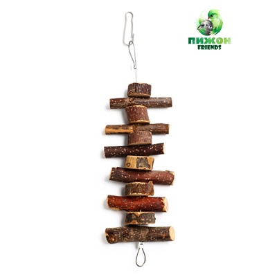 Игрушка для птиц и грызунов «Лесенка вверх 2», 21×5 см, дерево
