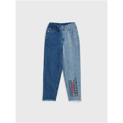 Брюки текстильные джинсовые для девочек