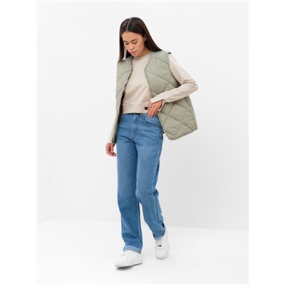 Жилет стёганый женский демисезонный MIST, размер 42, зелёный