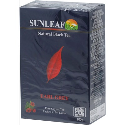SUNLEAF. Black Tea Earl Grey 100 гр. карт.пачка