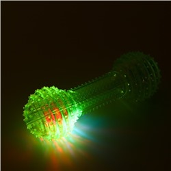 Игрушка для собак «Круглая кость», 15 см, светящаяся, TPR, жёлтая