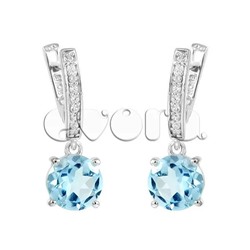 Серьги из серебра топаз, Хоста