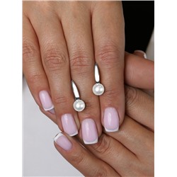 Серьги из серебра с имитированным жемчугом родированные 925 пробы 2-588р1005