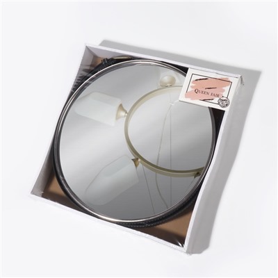 Зеркало настенное круглое «Антураж» d зеркальной поверхности 28 см, с ремешком из искусственной кожи, МИКС