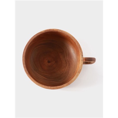 Миска с ручкой, 14×17×7 см, тиковое дерево