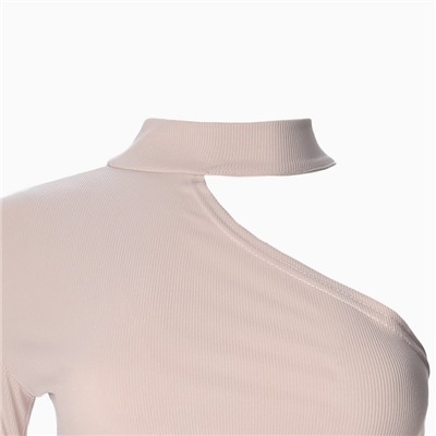 Лонгслив на одно плечо женский, кремовый, размер 44