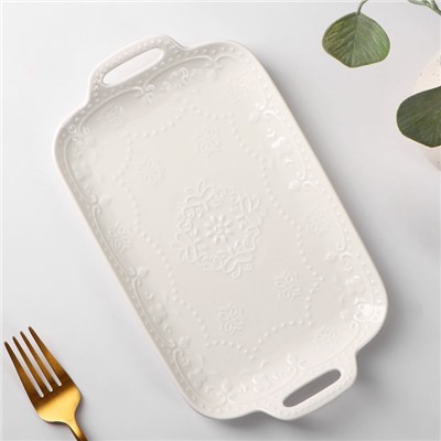 Блюдо Доляна «Сьюзен», 25×14.5 см, керамика, белое