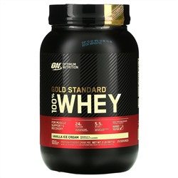 Optimum Nutrition, Gold Standard 100% Whey, сыворотка со вкусом ванильного мороженого, 907 г (2 фунта)