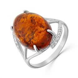 Кольцо из серебра янтарь, К1166я