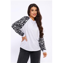 Женский свитшот леопард реглан 2025-2 (Серый леопард)