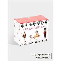 Набор для специй новогодний Доляна «Сказочный бал», 2 предмета: солонка, перечница 50 мл, 4.5×6.5, доломит, белый