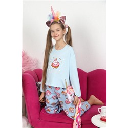 Пижама для девочки Единопончик-1 (Голубой)