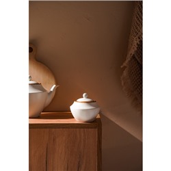 Сахарница SL Home «Волна в камне», 300 мл, 9.5×10.5 см, фарфор, белая